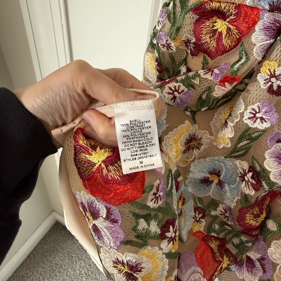 Just Me Multicolor Embroidered Floral Mini Dress - Picture 11 of 11